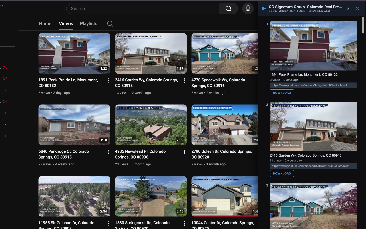 Vlog Migration Tool Chrome Extension